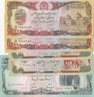 Afghanistan, 500 Afghanis (2), 1.000 Afghanis (2) and 10.000 Afghanis, 1990/1993, UNC, (Total 5 banknotes)
Estimate: 15-30