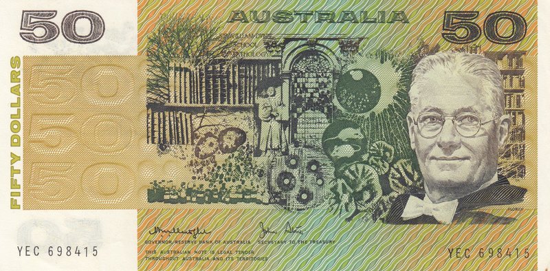 Australia, 50 Dollars, 1983, AUNC, p47d
serial number: YEC 698415
Estimate: 75...