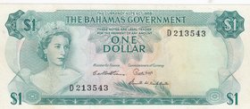 Bahamas, 1 Dollar, 1965, XF, p18b
Queen Elizabeth II portrait, serial number: D 213543
Estimate: 40-80