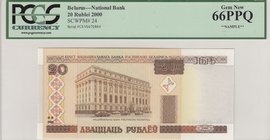 Balerus, 20 Rublei, 2000, UNC, p24
PCGS 66 PPQ Serial Number: Ch V6670864
Estimate: 15-30