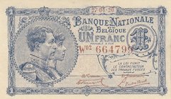 Belgium, 1 Franc, 1920, UNC, p92
serial number: W02 664799
Estimate: 50-100