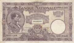 Belgium, 100 Francs, 1926, VF (+), p95
serial number: 1605.G.256
Estimate: 40-80