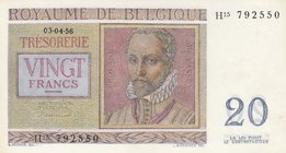 Belgium, 20 Francs, 1956, UNC (-), 132b
serial number: H15 792550
Estimate: 20-40