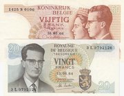 Belgium, 20 Francs and 50 Francs, 1964/1966, XF/AUNC, p138, p139b, (Total 2 banknotes)
serial numbers: 3L 9792126 and 356170106
Estimate: 10.-20