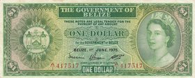 Belize, 1 Dollar, 1975, XF, p33b
Queen Elizabeth II portrait, Serial number: A/1 417517
Estimate: 50-100