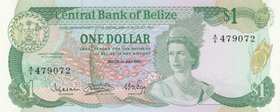 Belize, 1 Dollar, 1983, UNC, p43
Queen Elizabeth II portrait, serial number: A/6 479072
Estimate: 30-60