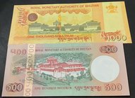 Bhutan, 500 Ngultrum and 1.000 Ngultrum, 2011/2016, UNC, p33b, p34, (Total 2 banknotes)
serial number: P 06907002, R 11351212
Estimate: 40-80
