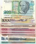 Brasil, 1 Cruzeiro, 5 Cruzeiros, 50 Cruzeiros, 100 Cruzeiros (4), 200 Cruzeiros (2), 500 Cruzeiros and 1000 Cruzeiros, UNC, (Total 13 banknotes)
Esti...