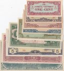 Burma, 1 Cent, 5 Cents, 10 Cents, 1/4 Rupee, 1/2 Rupee, 1 Rupee, 5 Rupees, 10 Rupees and 100 Rupees, 1944, UNC, (Total 9 banknotes)
Banknote printed ...