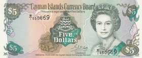 Cayman Islands, 5 Dollaras, 1996, UNC, p17
Queen Elizabeth II portrait, serial number: B/1 550669
Estimate: 20-40
