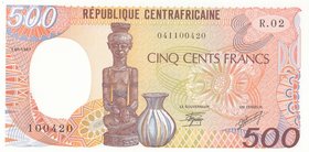 Central African Republic, 500 Francs, 1987, UNC, p14c
serial number: R02/100420
Estimate: 10.-20