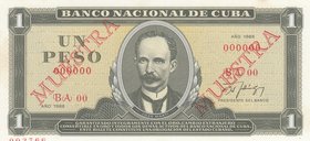 Cuba, 1 Peso, 1988, UNC, p102d, SPECIMEN
serial number: BA 00 000000
Estimate: 10.-20