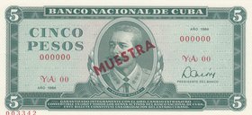 Cuba, 5 Pesos, 1984, UNC, p103c, SPECIMEN
serial number: YA 00 0000
Estimate: 15-30