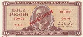Cuba, 10 Pesos, 1978, UNC, p104b, SPECIMEN
serial number: CA 01 00000
Estimate: 20-40
