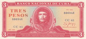 Cuba, 3 Pesos, 1989, UNC, p107b
serial number: CE 03 886948
Estimate: 10.-20