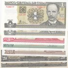 Cuba, 1 Peso (2), 3 Pesos, 5 Pesos, 10 Pesos, 20 Pesos and 50 Pesos, 1950/2014, UNC, (Total 7 banknotes)
Estimate: 10.-20