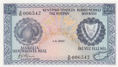 Cyprus, 250 Mils, 1982, UNC, p41c
Serial Number: S/81 006542
Estimate: 75-150