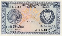 Cyprus, 250 Mils, 1981, XF (+), p41c
serial number: R/77 173413
Estimate: 15-30