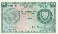 Cyprus, 500 Mils, 1979, UNC, p42c
Serial Number: N/51 212541
Estimate: 100-200