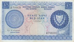 Cyprus, 5 Pounds, 1969, XF, p44a
serial number: G/61 716121
Estimate: 200-400