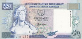 Cyprus, 20 Pounds, 2004, UNC, p63c
serial number: AJ 231319
Estimate: 60-120