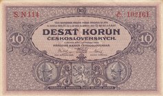 Czechoslovakia, 10 Korun, 1927, XF, p20
serial number: N114 102161
Estimate: 25-50