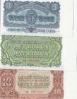 Czechoslovakia, 3 Koruny, 5 Korun and 10 Korun, 1953, UNC, p79, p80, p83, (Total 3 banknotes)
serial numbers: ME 113014, AH 084096 and NR 001035
Est...