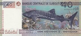 Djibouti, 40 Francs, 2017, UNC, pNew
serial number: ı: AD 0004208, commemorative İssue
Estimate: 10.-20