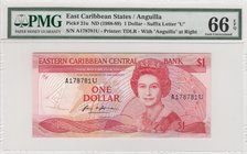 East Caribbean, 1 Dollar, 1988, UNC, p21u
PMG 66 EPQ, Queen Elizabeth II portrait, serial number: A178781U
Estimate: 30-60