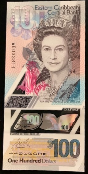 East Caribbean States, 100 Dollars, 2019, UNC, pNew
Queen Elizabeth II portrait...