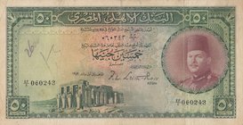 Egypt, 50 Pounds, 1949-51, VF, p26a
serial number: EF/1 060243
Estimate: 300-600
