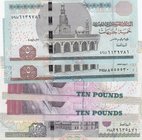 Egypt, 5 Pounds (2), 10 Pound s(2) and 20 Pounds, 2006/2016, UNC, (Total 5 banknotes)
Estimate: 10.-20