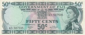 Fiji, 50 Cents, 1968, XF, p58a
Queen Elizabeth II portrait, serial number: A/1 587595
Estimate: 20-40