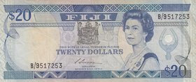 Fiji, 20 Dollars, 1988, VF, p88
Queen Elizabeth II portrait, serial number: B/9 517253
Estimate: 25-50