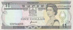 Fiji, 1 Dollar, 1993, UNC, p89
Queen Elizabeth II portrait, serial number: D/2 2544209
Estimate: 15-30
