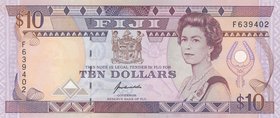 Fiji, 10 Dollars, 1992, UNC, p94
Queen Elizabeth II portrait, serial number: F639402
Estimate: 40-80