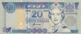 Fiji, 20 Dollars, 1996, UNC, p99b
Queen Elizabeth II portrait, serial number: AD 450482
Estimate: 30-60