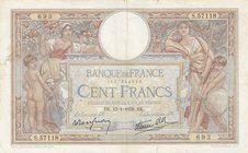 France, 100 Francs, 1938, VF, p86b
serial number: S.57118/693
Estimate: 25-50