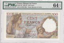 France, 100 Francs, 1939-42, UNC, p94
PMG 64 EPQ, serial number: G.27975/088
Estimate: 100-200