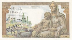 France, 1.000 Francs, 1942, AUNC, p102
serial number: J.524/794
Estimate: 75-150