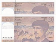 France, 20 Francs (2), 1997, UNC, p151i, (Total 2 consecutive banknotes)
serial numbers: R.057/ 015023-24
Estimate: 20-40