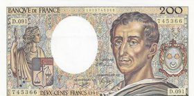 France, 200 Francs, 1991, AUNC (+), p155d
serial number: 745366/D.091
Estimate: 30-60