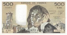 France, 500 Francs, 1987, UNC, p156f
serial number: Q.262/78367
Estimate: 100-200
