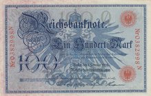 Germany, 100 Mark, 1908, AUNC, p33
serial number: 0382998
Estimate: 10.-20