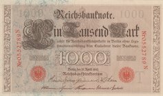 Germany, 1.000 Mark, 1910, UNC, p45
serial number: 0552789
Estimate: 20-40