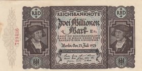 Germany, 2.000.000 Mark, 1923, UNC, p89
serial number: 719436
Estimate: 25-50