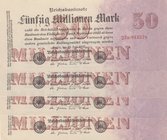 Germany, 50.000.000 Mark (4), 1923, UNC, p98, (Total 4 banknotes)
serial numbers: 23M- 813578-9 and 23M-813574-5
Estimate: 20-40