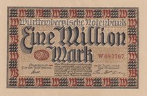 Germany, 1.000.000 Mark, 1923, UNC
Stuttgard, serial number: W 083767
Estimate: 15-30