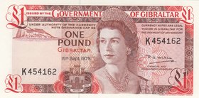 Gibraltar, 1 Pound, 1979, UNC, p20b
Queen Elizabeth II portrait, serial number: K 454162
Estimate: 40-80