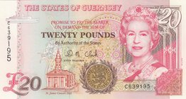 Guernsey, 20 Pounds, 1996, UNC, p58b
Queen Elizabeth II portrait, serial number: C 639195
Estimate: 60-120